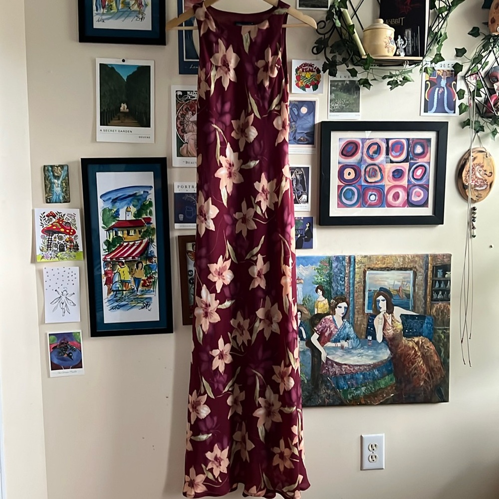 Jonathan Martin Long Maxi Floral Dress Gown Sz 9 Fits Small Excellent